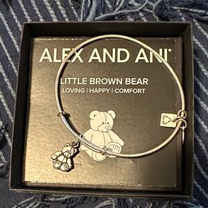 Alex and Ani Silver Little Brown Bear Bracelet